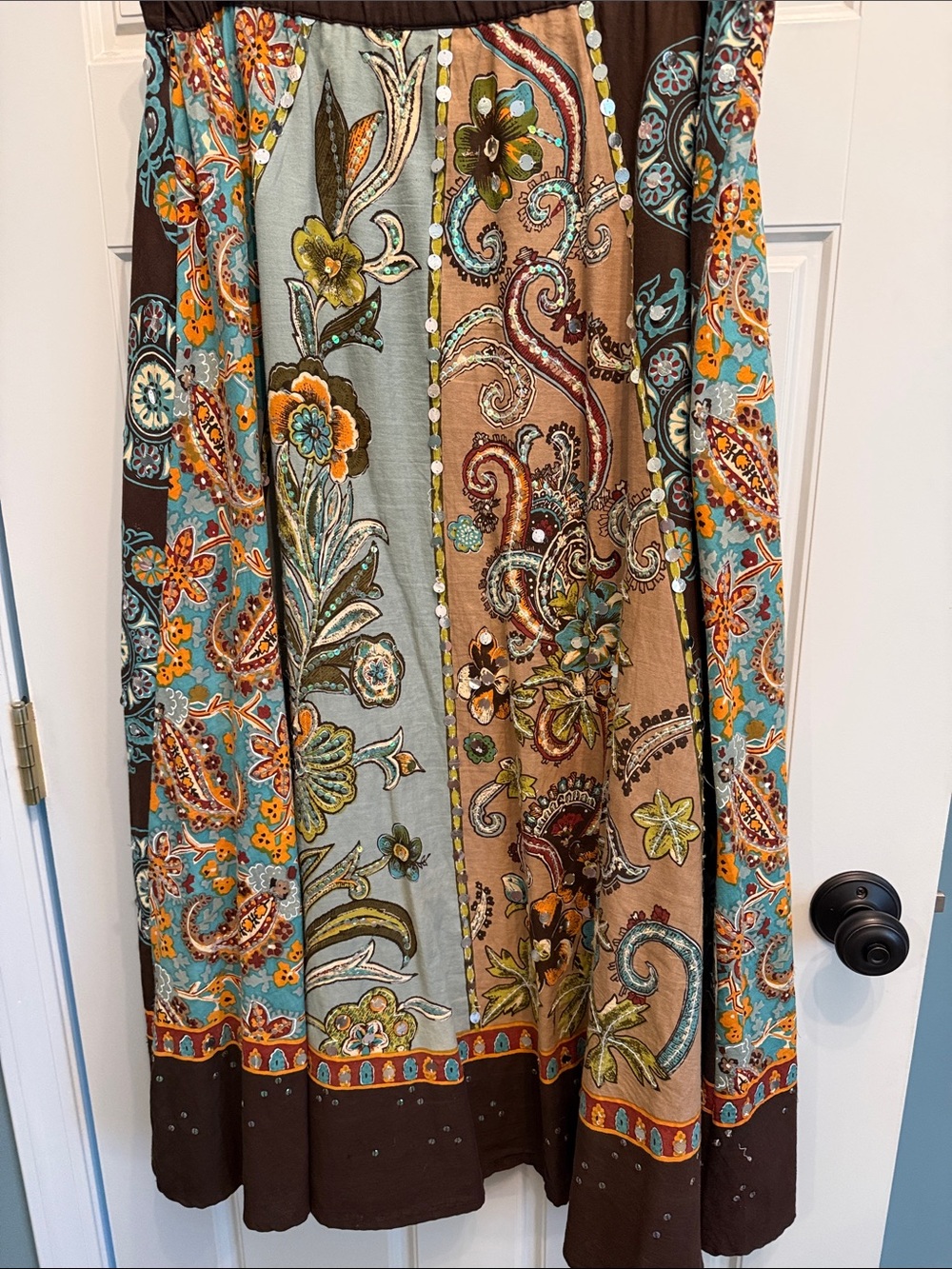 Soft Surroundings paisley print full skirt. - Picture 4 of 8